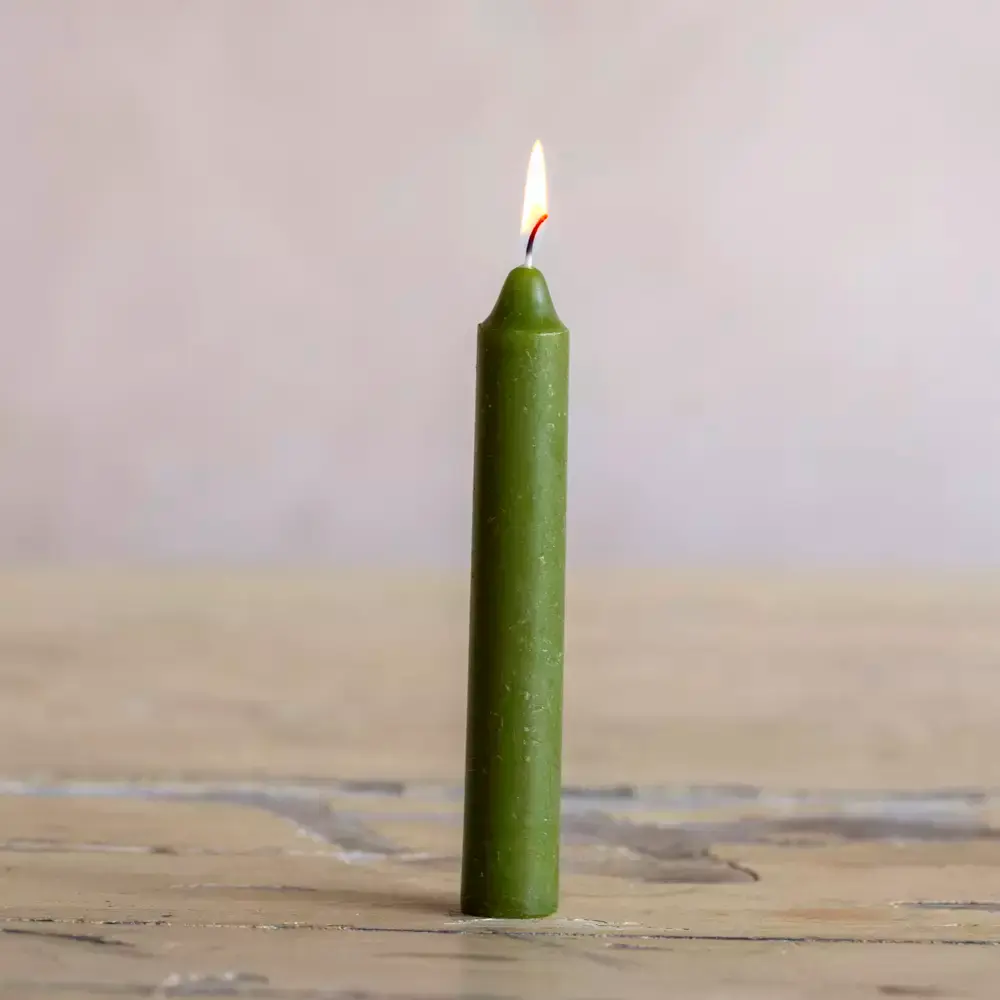 Fern Green Short Dinner Candle - Bundle of 6