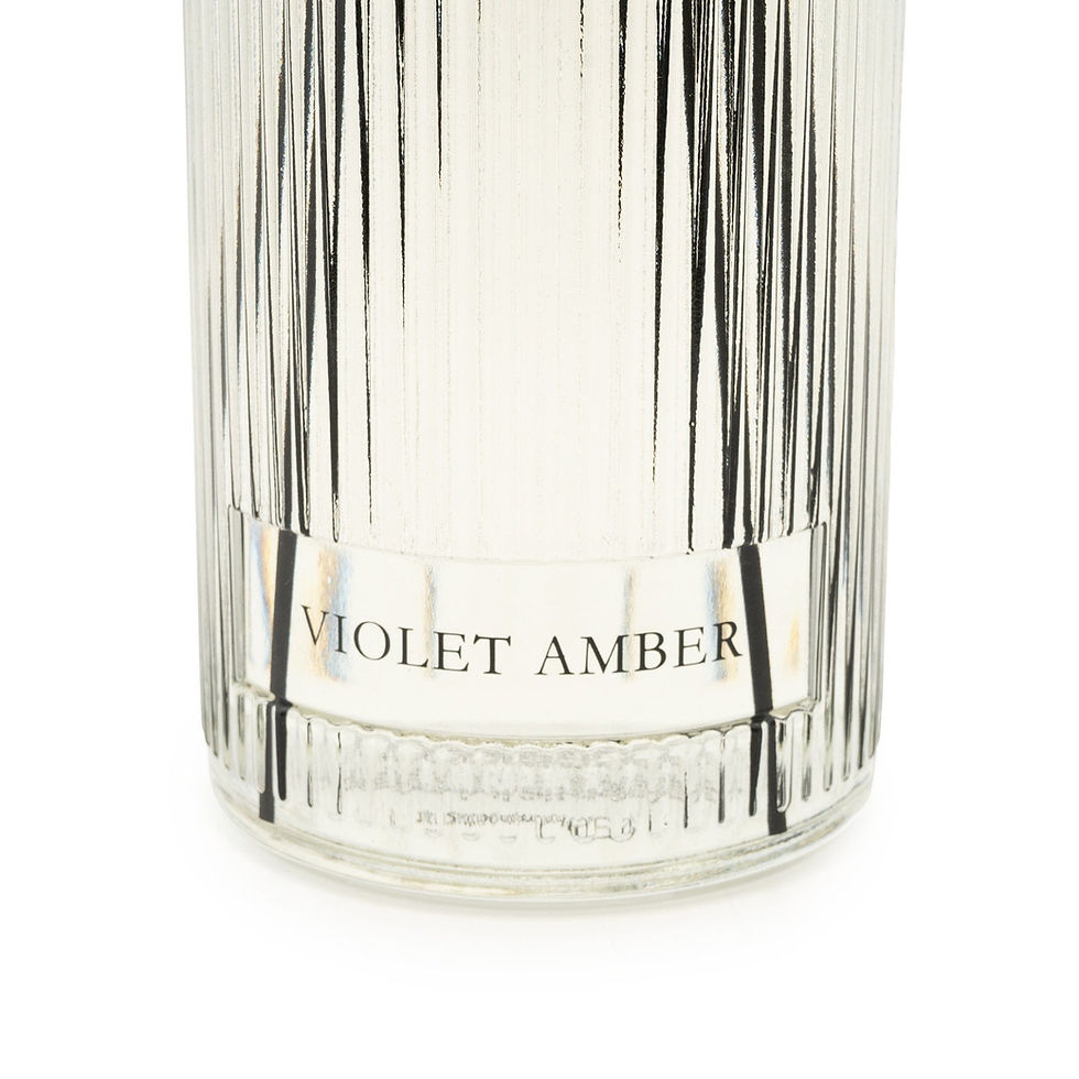 Thumbnail: 1200ml Clear Ridged Glass Reed Diffuser Violet Amber Scent
