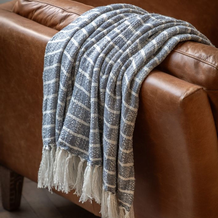 Lambourn Blue Striped Throw
