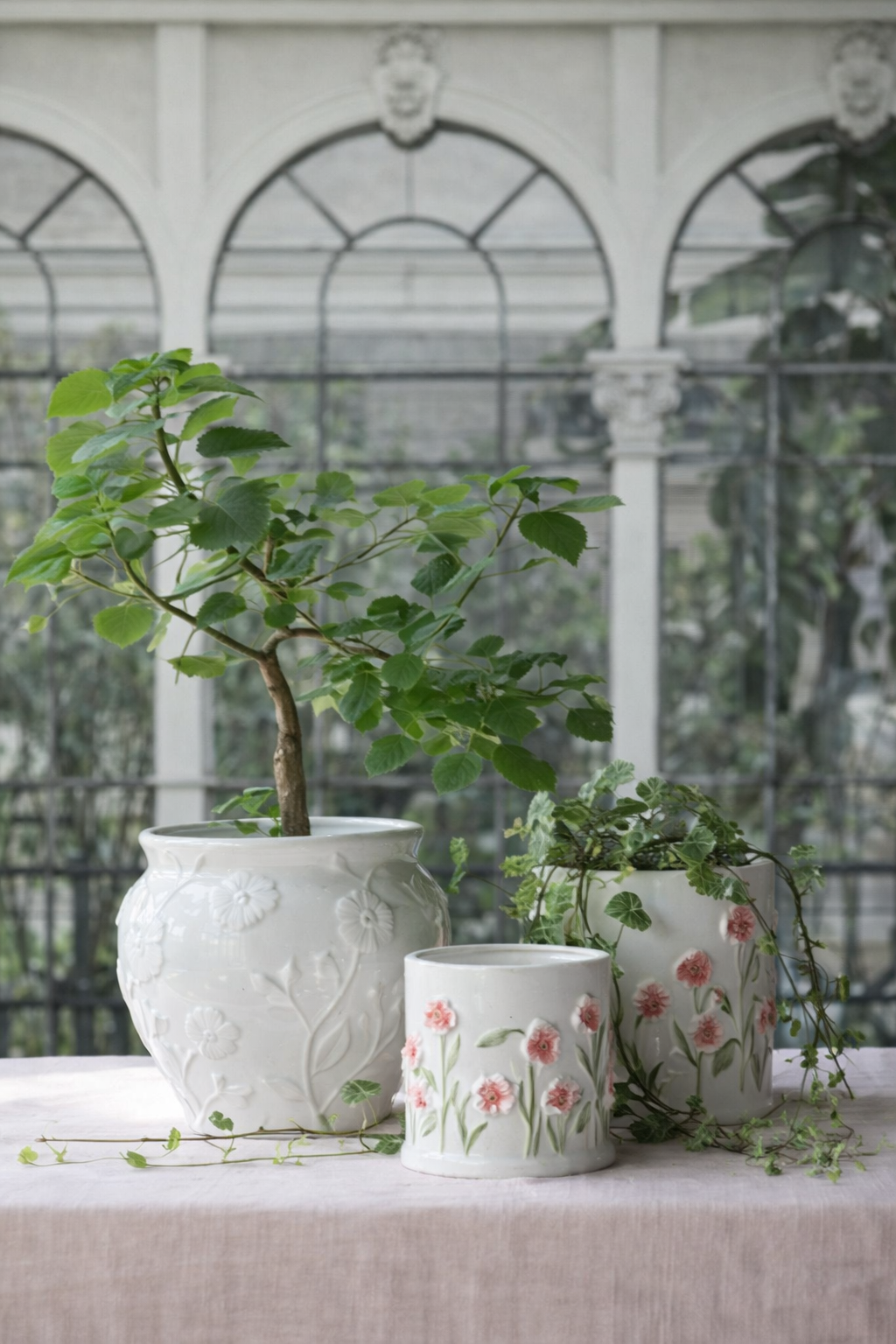 Eliza Flower Embossed Planter