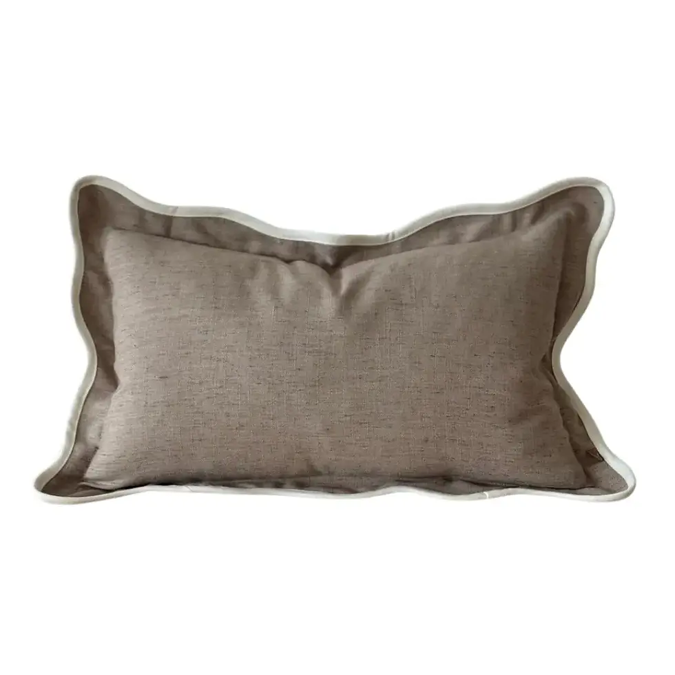 Thumbnail: Alice Greige Scallop Edge Cushion