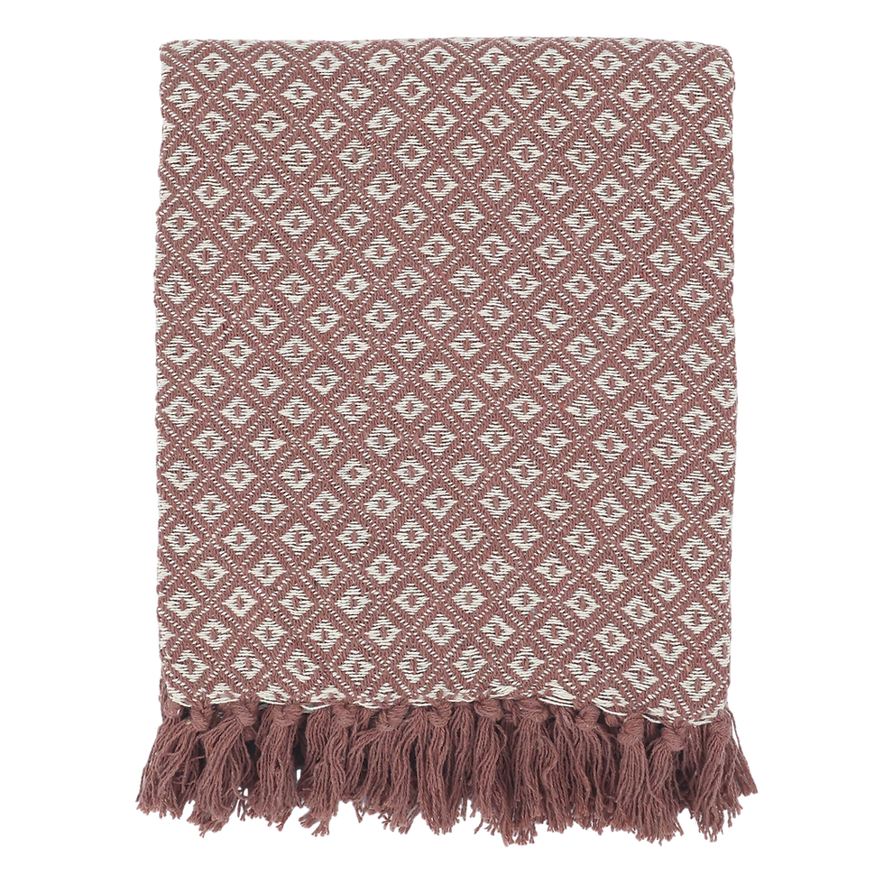 Clay & Cream Recycled Cotton Throw