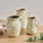 Stoneware Toile De Jouy Soft Green Decorative Jug in 2 Sizes