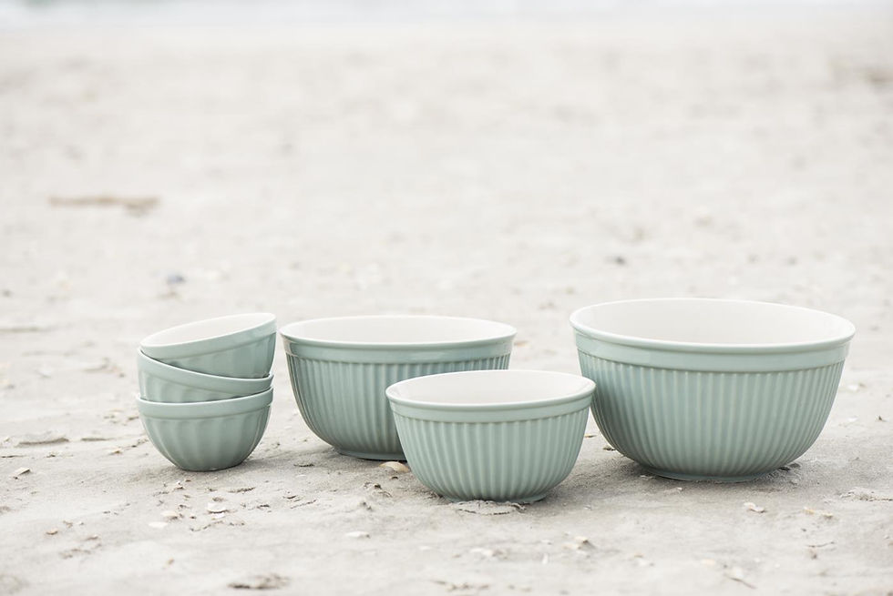 Thumbnail: Mynte Set of 3 Ceramic Bowls in Green Tea