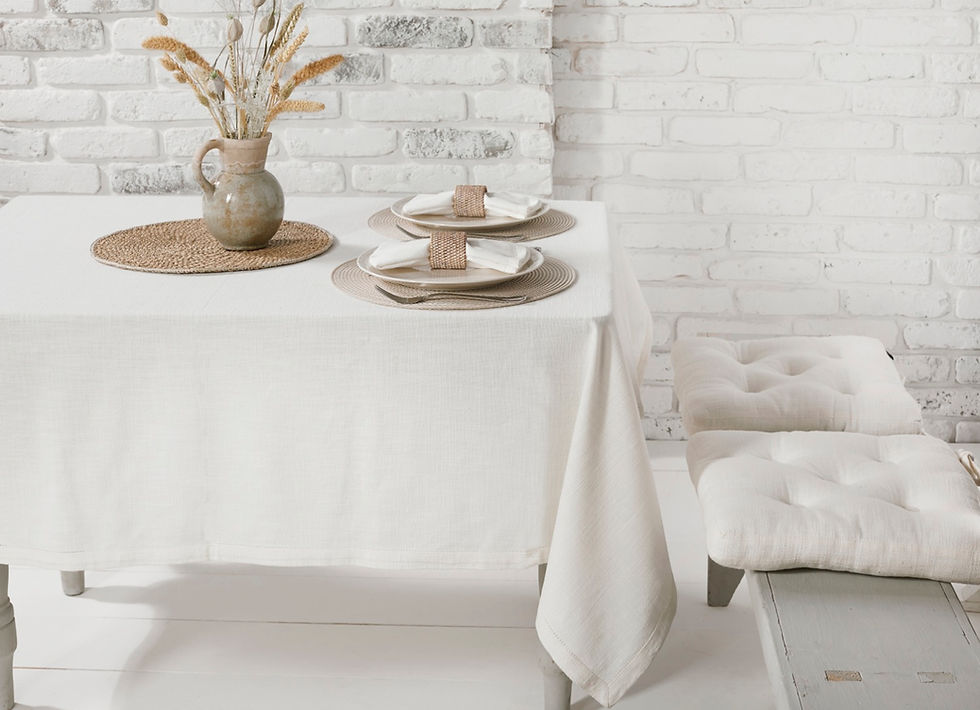 Primavera Tablecloth in Porcelain 130x180cm