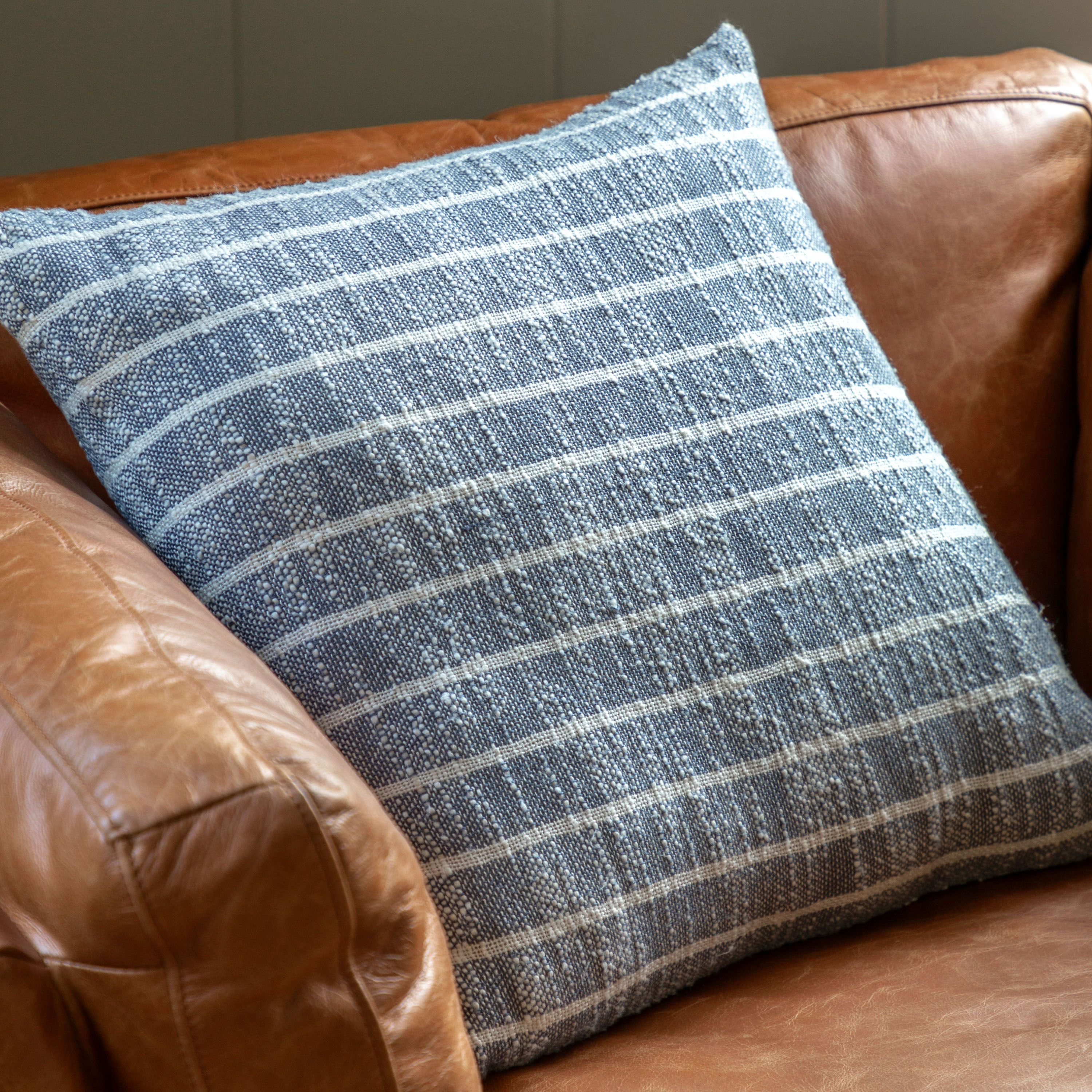 Lambourne Blue Striped Cushion