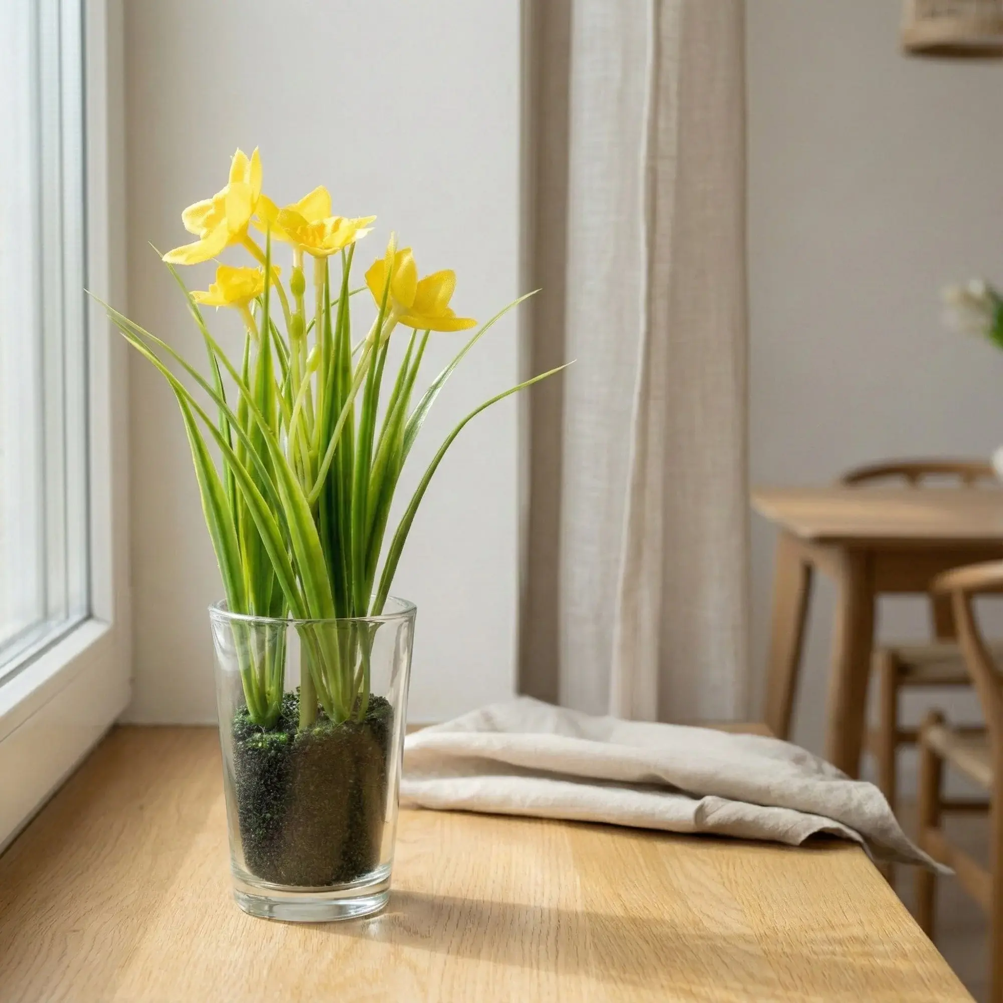Daffodils in Glass Vase,
