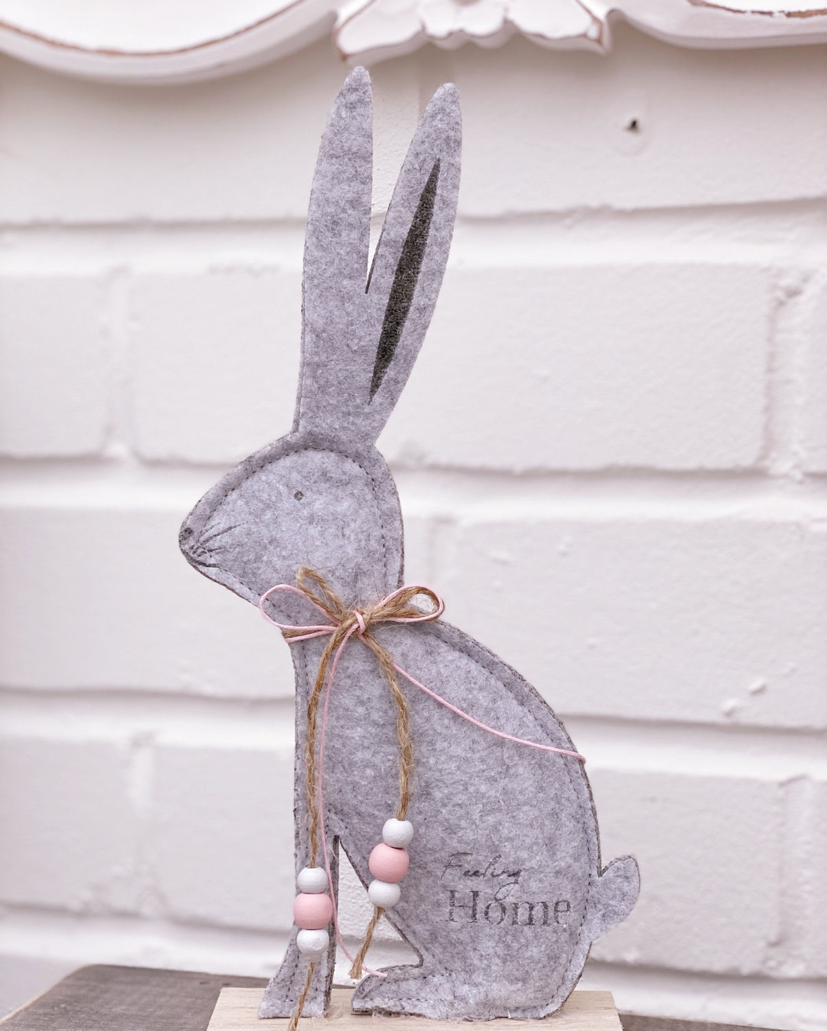 Grey Felt Rabbit Decoration