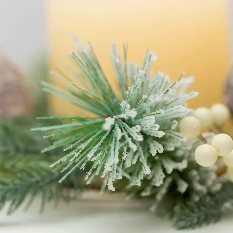 Thumbnail: White Berry & Fir Cone Candle Ring