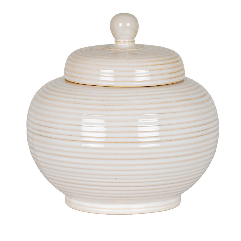 Chiswick Ivory Ribbed Ceramic Ginger Jar