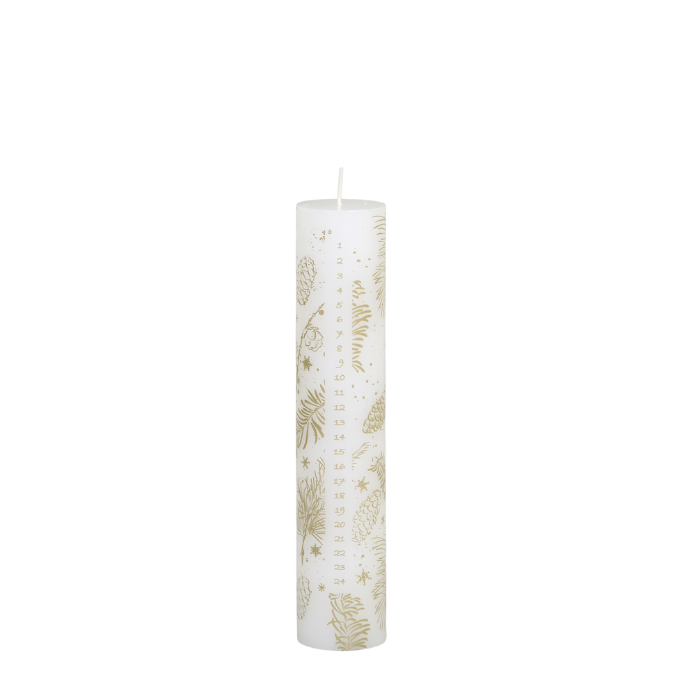 Advent Candle With Gold Print