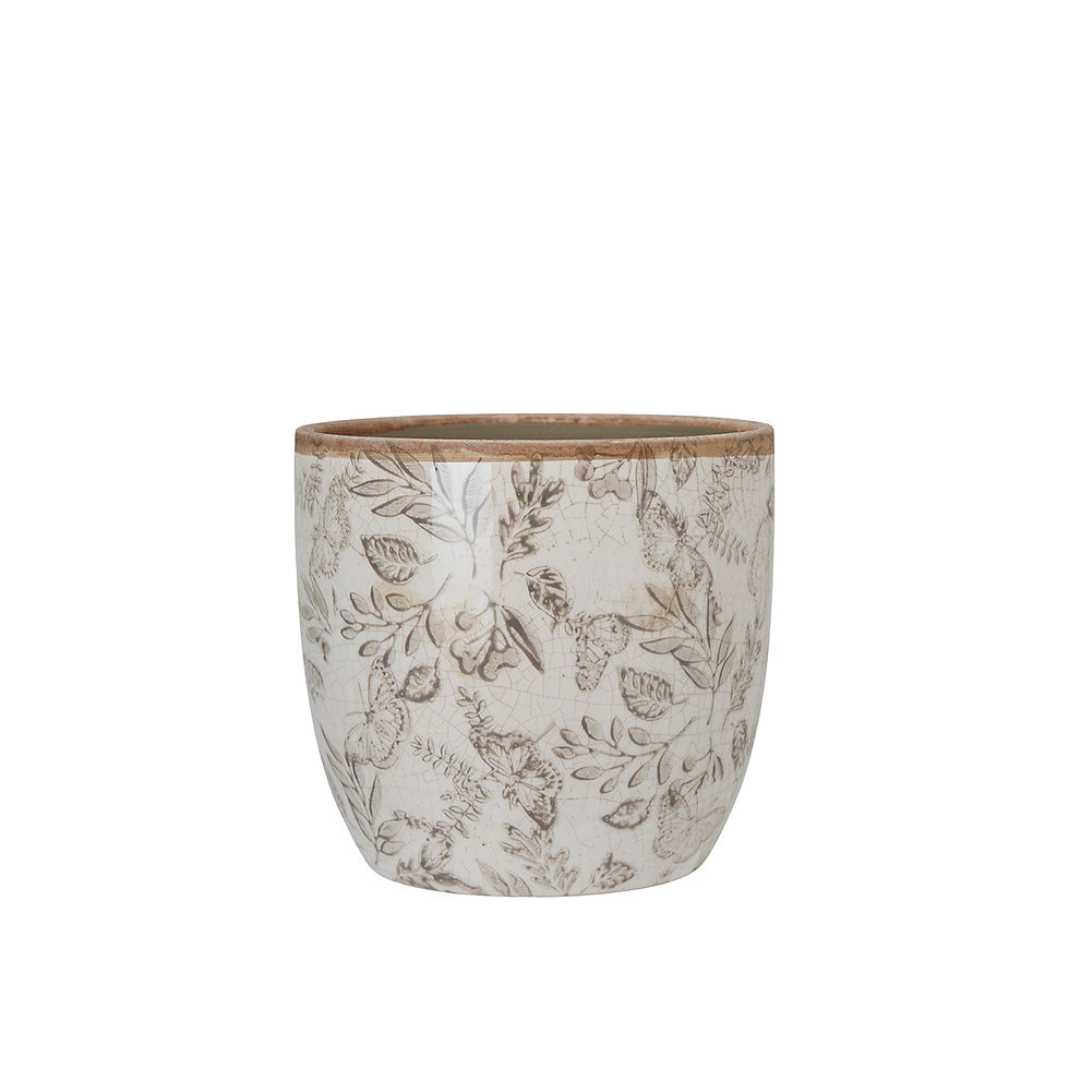 Thumbnail: Set of 2 Melinda Beige Stoneware Planters
