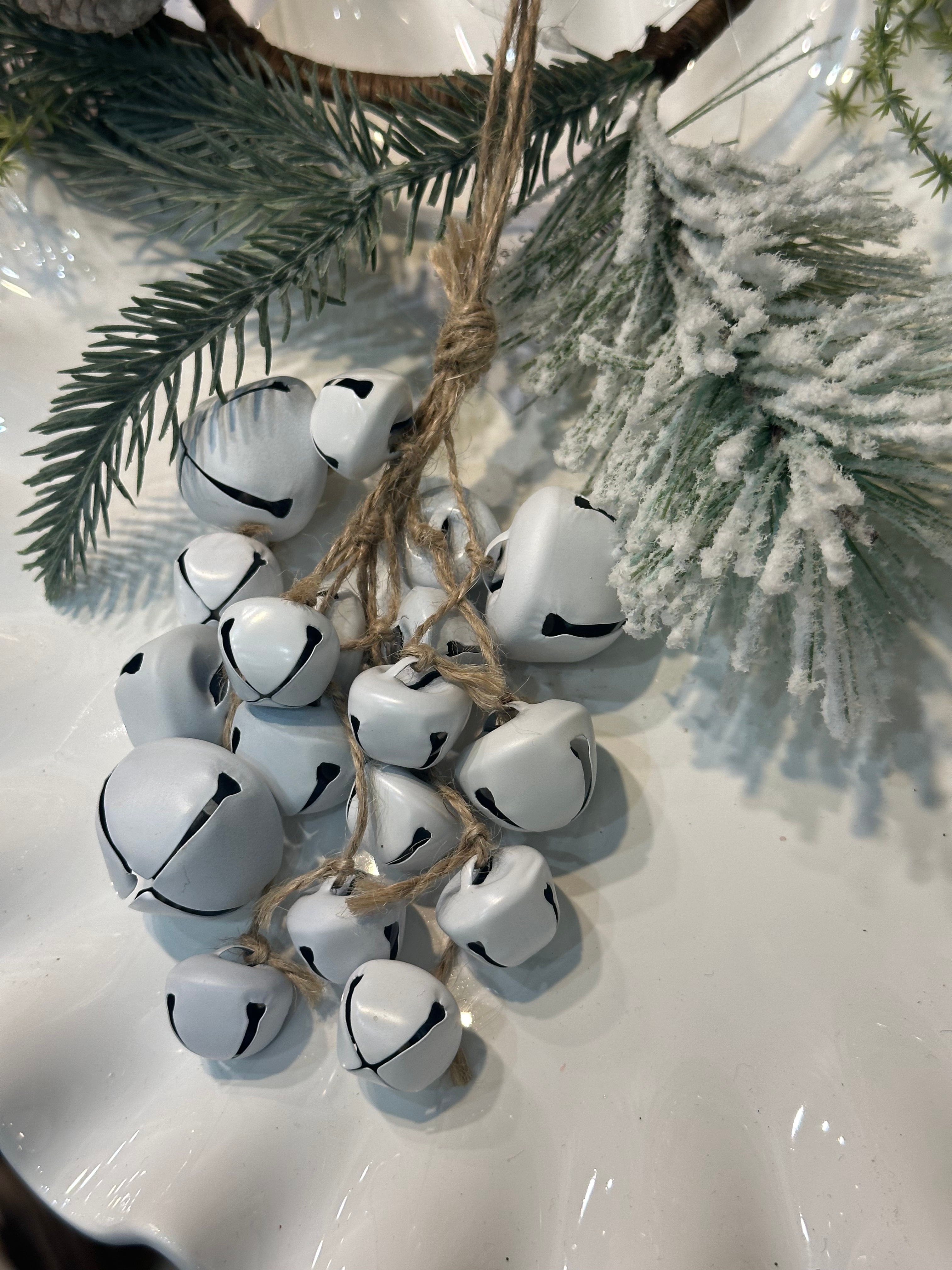 White Metal Bells Hanging Decor