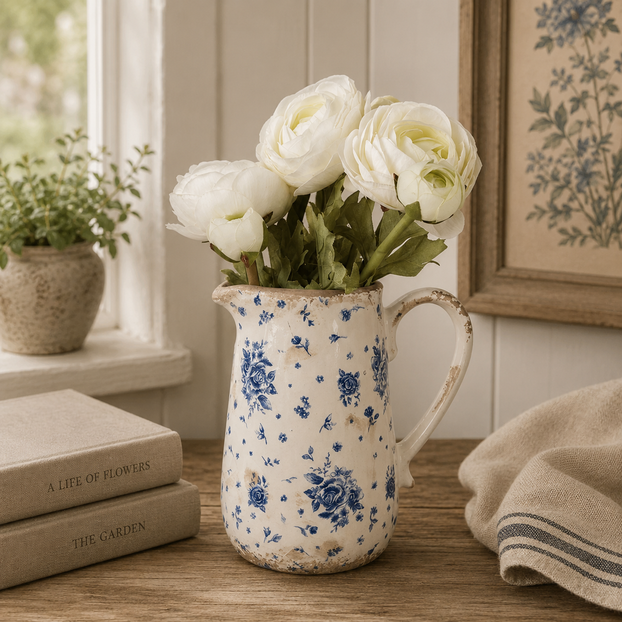 Blue Rose Vintage Jug