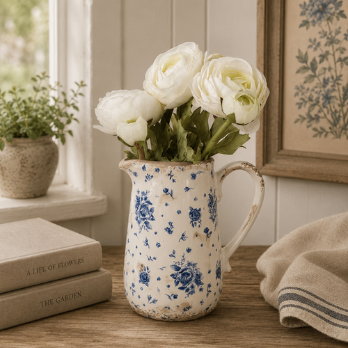 Blue Rose Vintage Jug | The Wisteria Tree