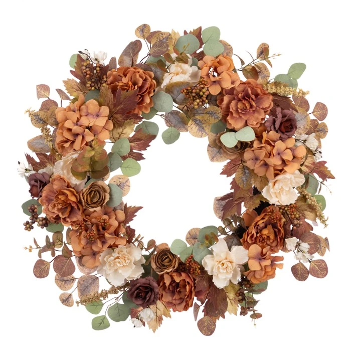 Large Autumn Hydrangea & Rose Wreath