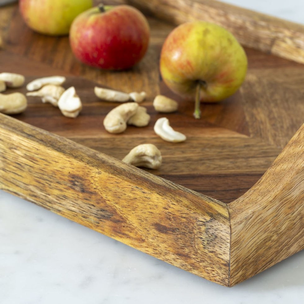 Thumbnail: Acacia & Mango Chevron Serving Tray - 2 Sizes