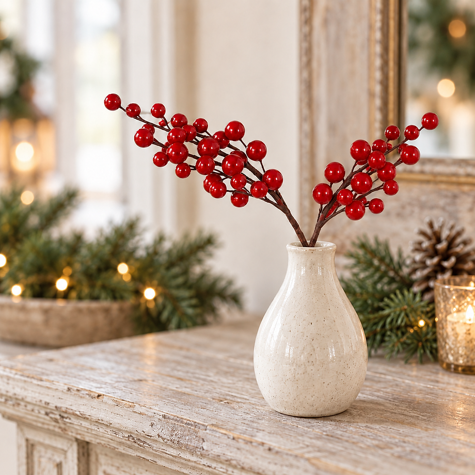 Artificial Red Berry Sprig