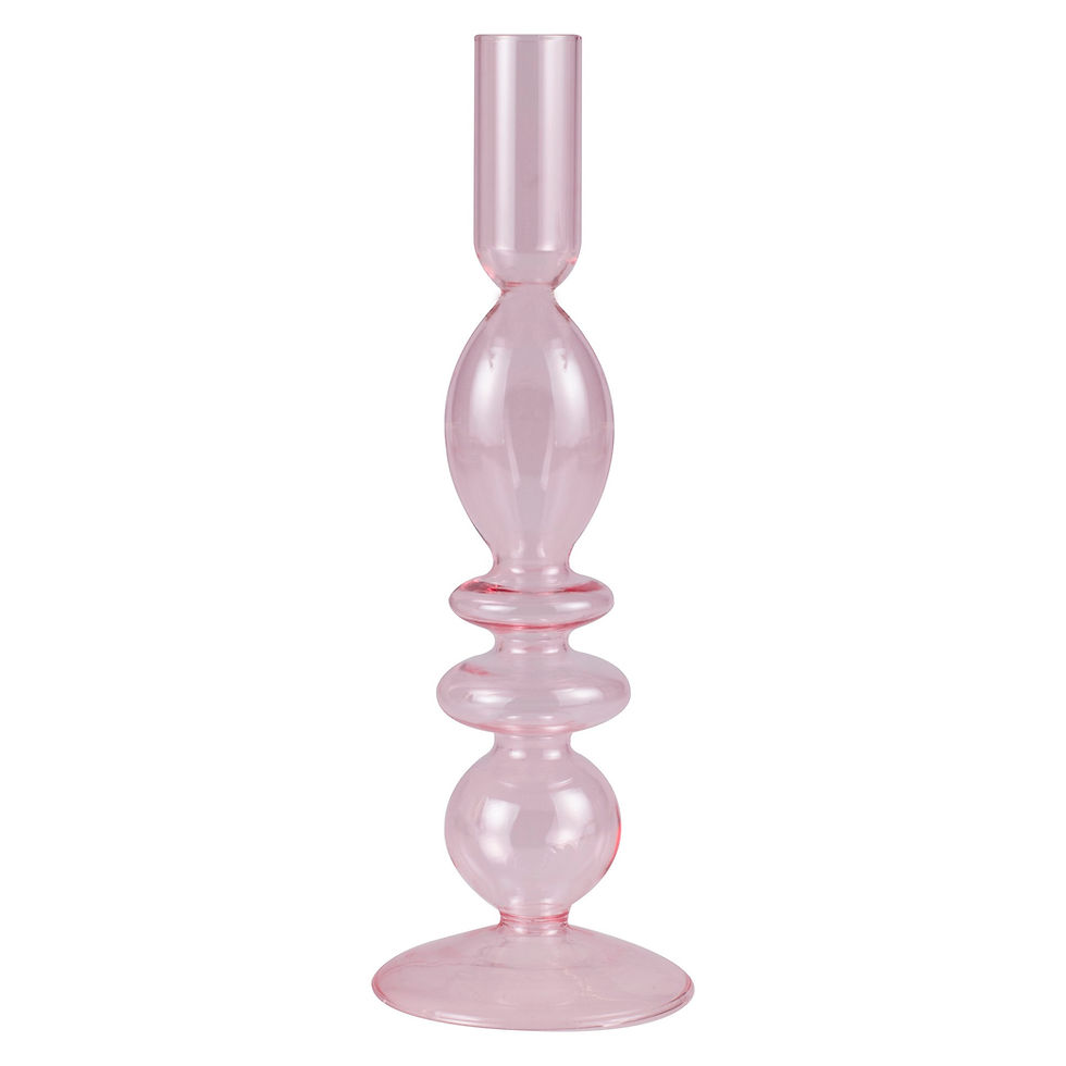 pink bubble glass candle holder