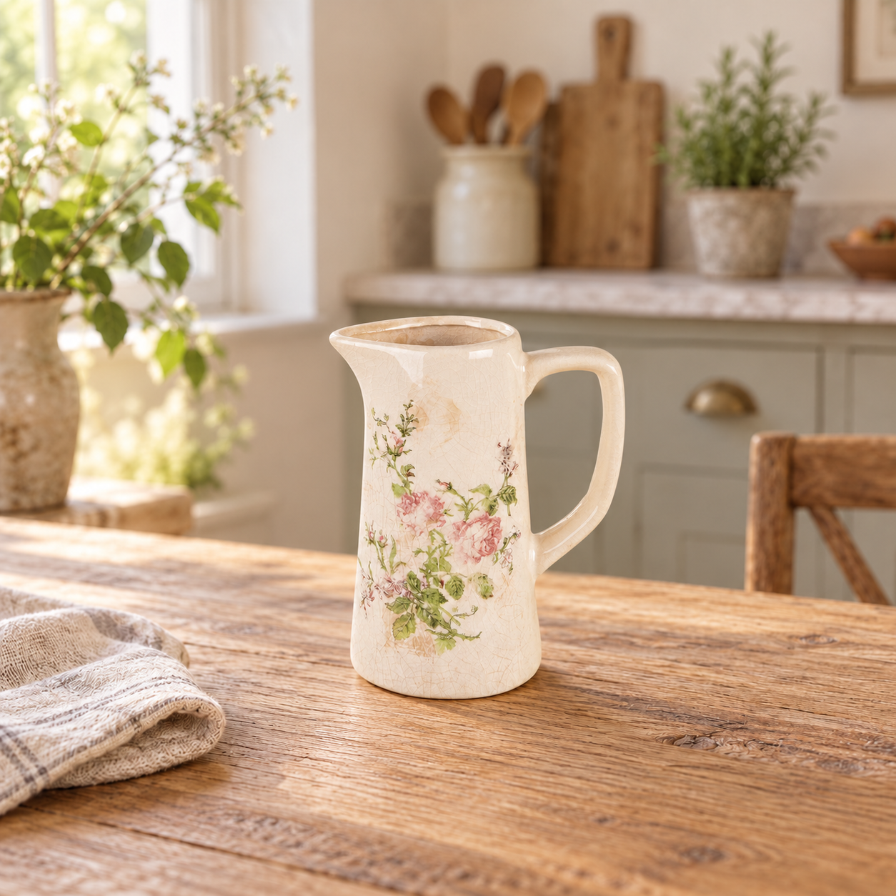 Rose Pink Floral Jug