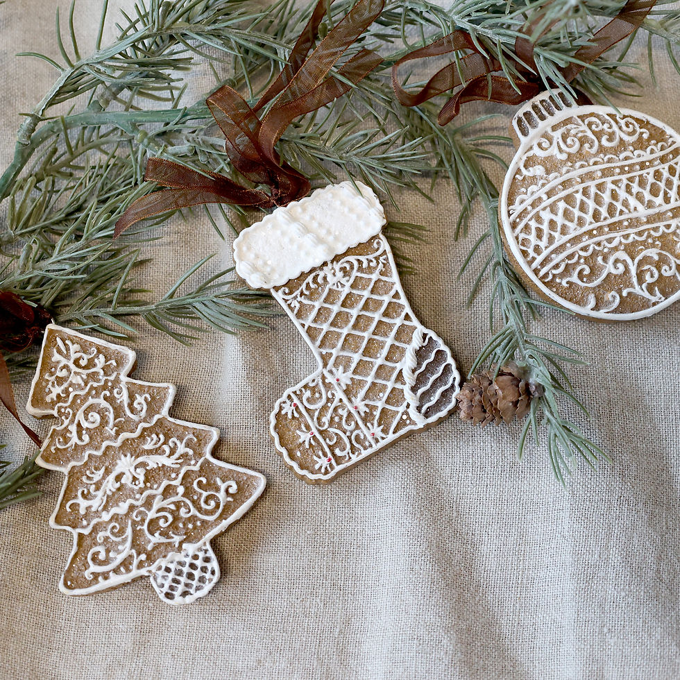 Noel Set of 3 Gingerbread Tree Decorations