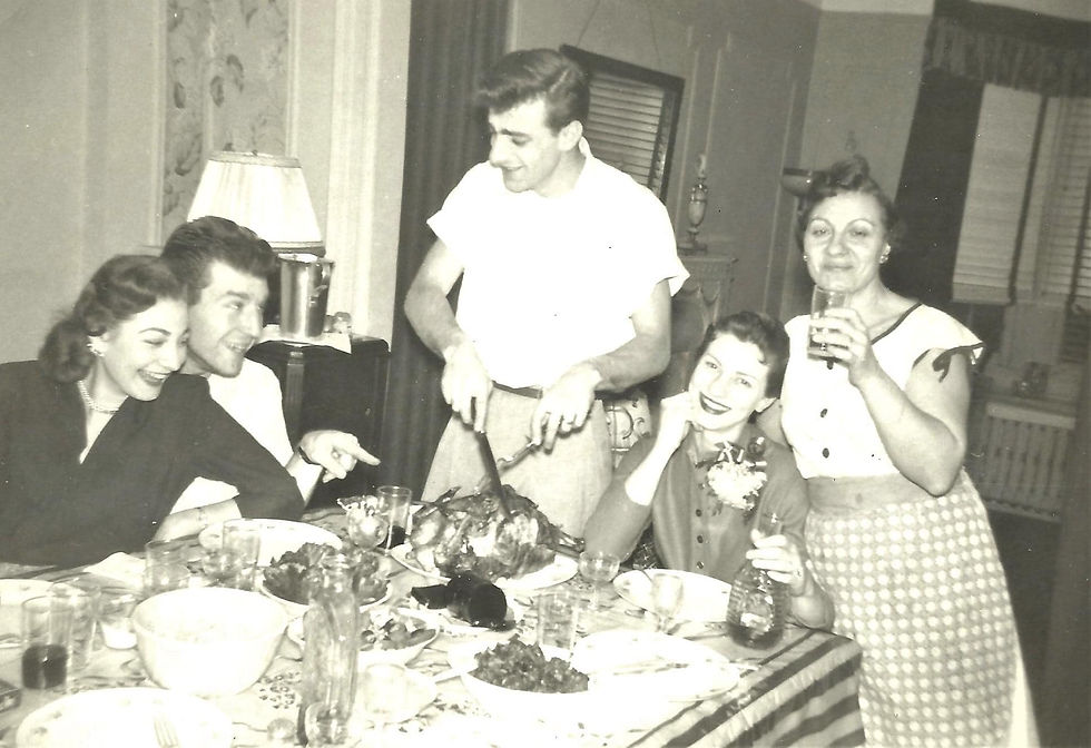 Aunt Theresa, Uncle Joe, Dad, Mom, and grandma-down-the-block.