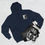 Thumbnail: Three-Panel Fleece Hoodie - Navy - R Squared Studios