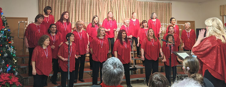 Chorus singing during holiday show 2019.
