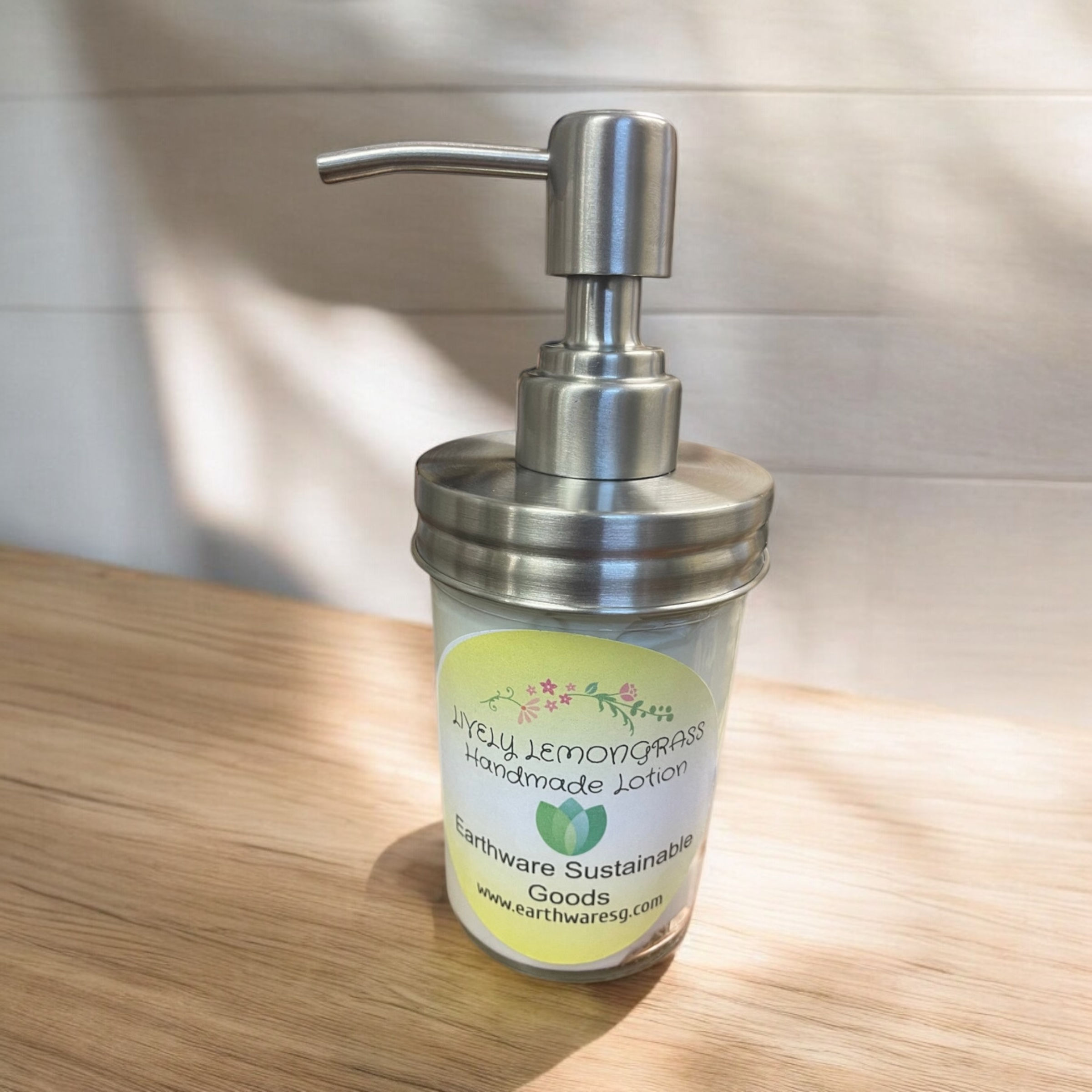 Lemongrass lotion pump bottle