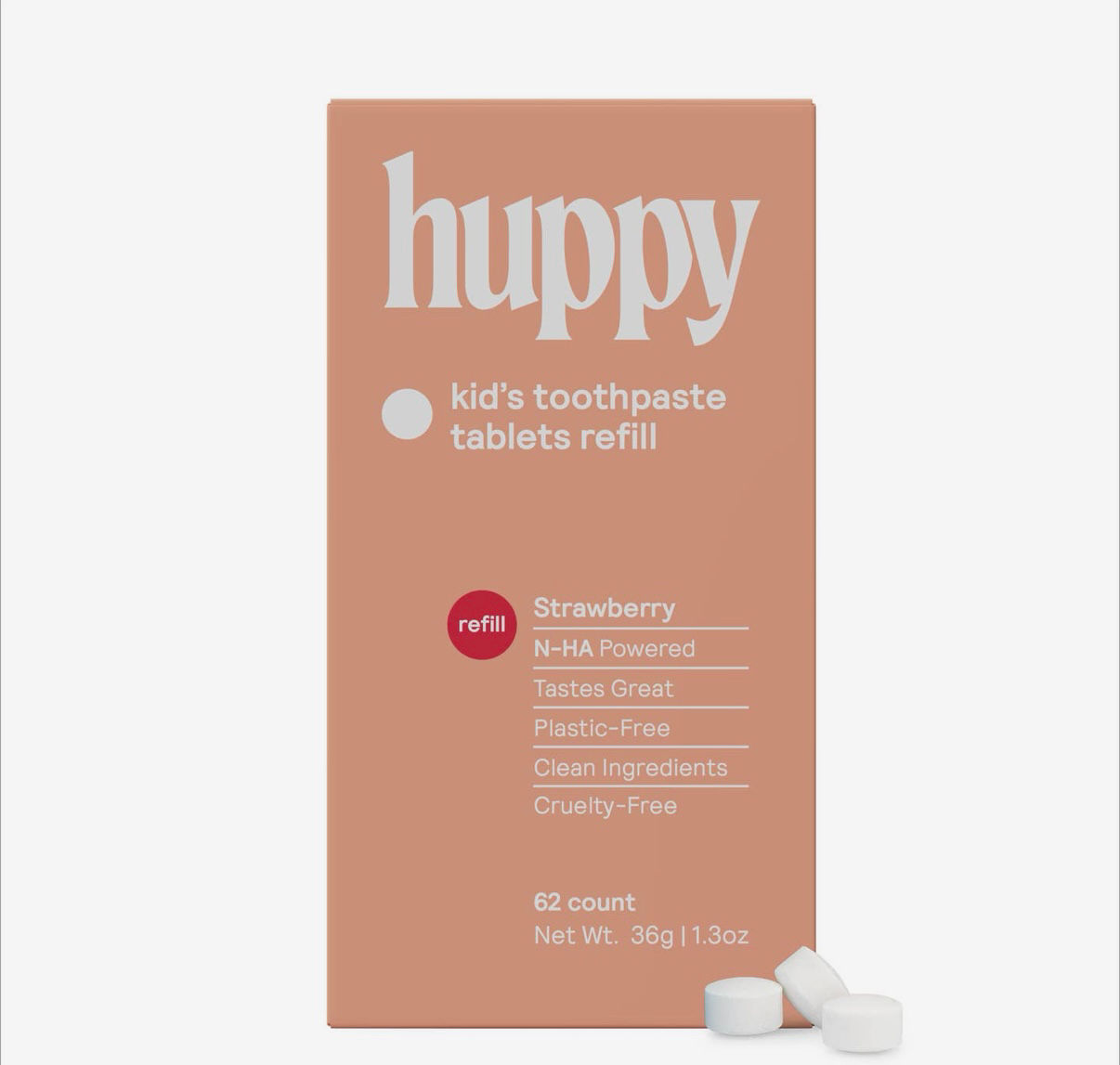 strawberry Toothpaste Tablets Refill Bag Huppy Brand