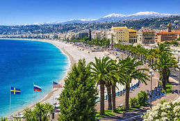 Nice Promenade des Anglais and the Mediterranean — yacht charter Nice - Côte d'Azur - French Riviera.