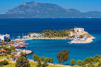 Beautiful harbor town in the Mediterranean.