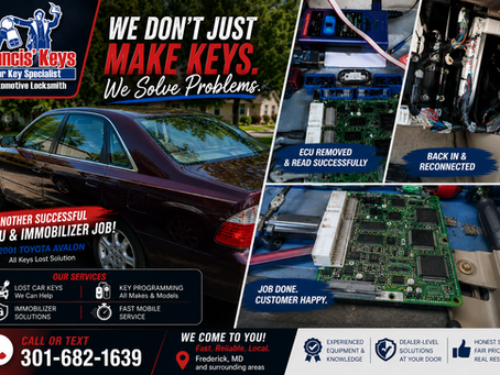 Toyota Avalon Immobilizer Repair and Key Programming in Frederick, MD