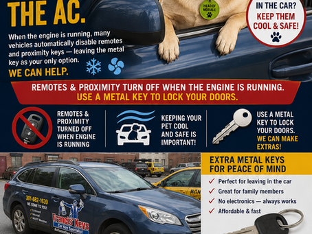 Leaving Your Dog in the Car With the Air Conditioning On? Don't Forget About the Mechanical Key.