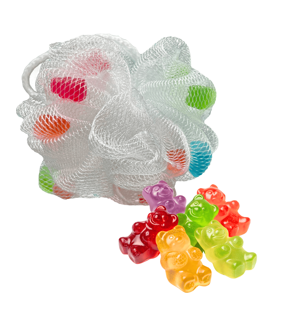 Miniatura: Esponjas de baño para niños con panditas, letras y formas divertidas, con aroma a frutitas para un baño entretenido