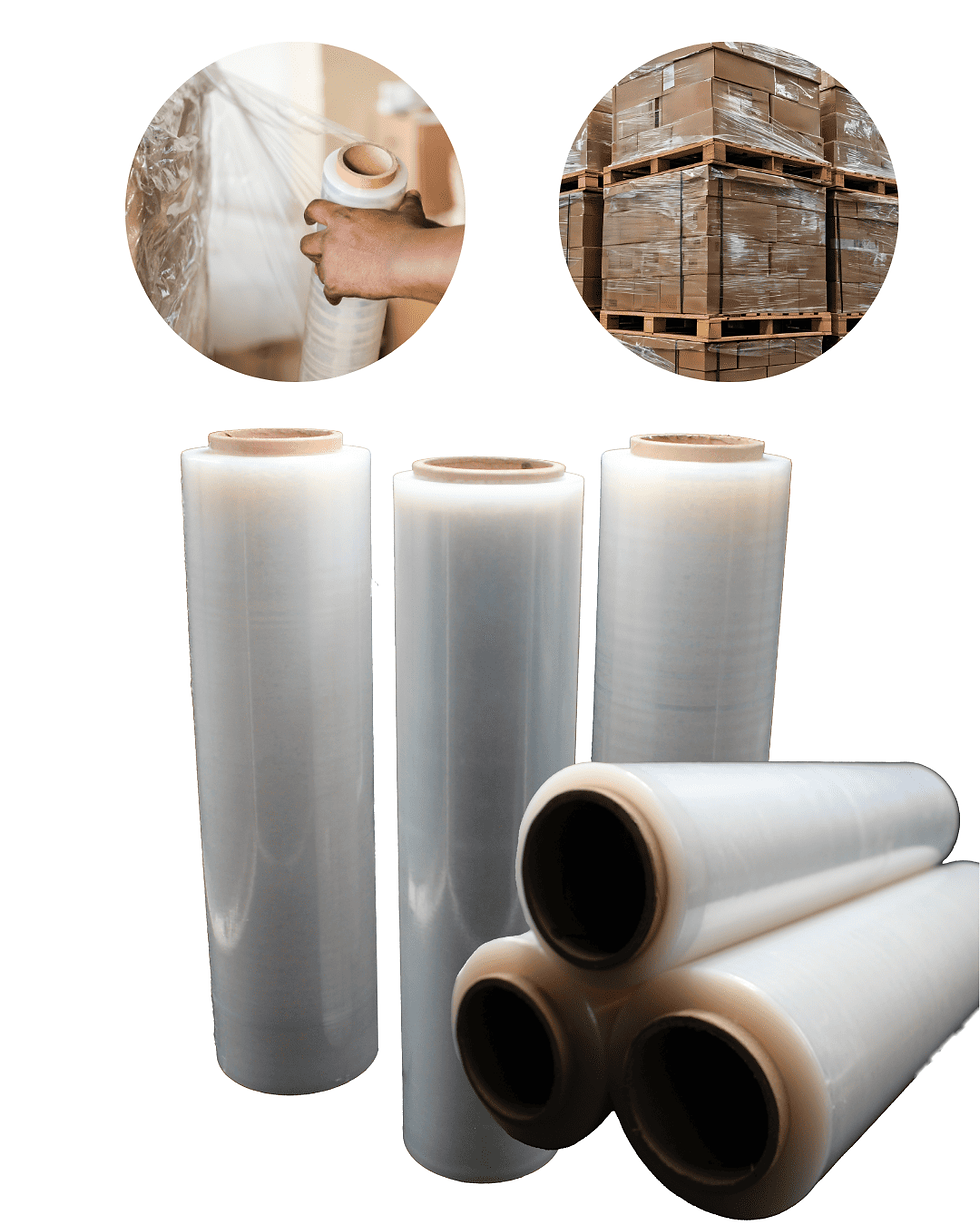 Rollo de playo transparente utilizado para envolver y asegurar mercancías