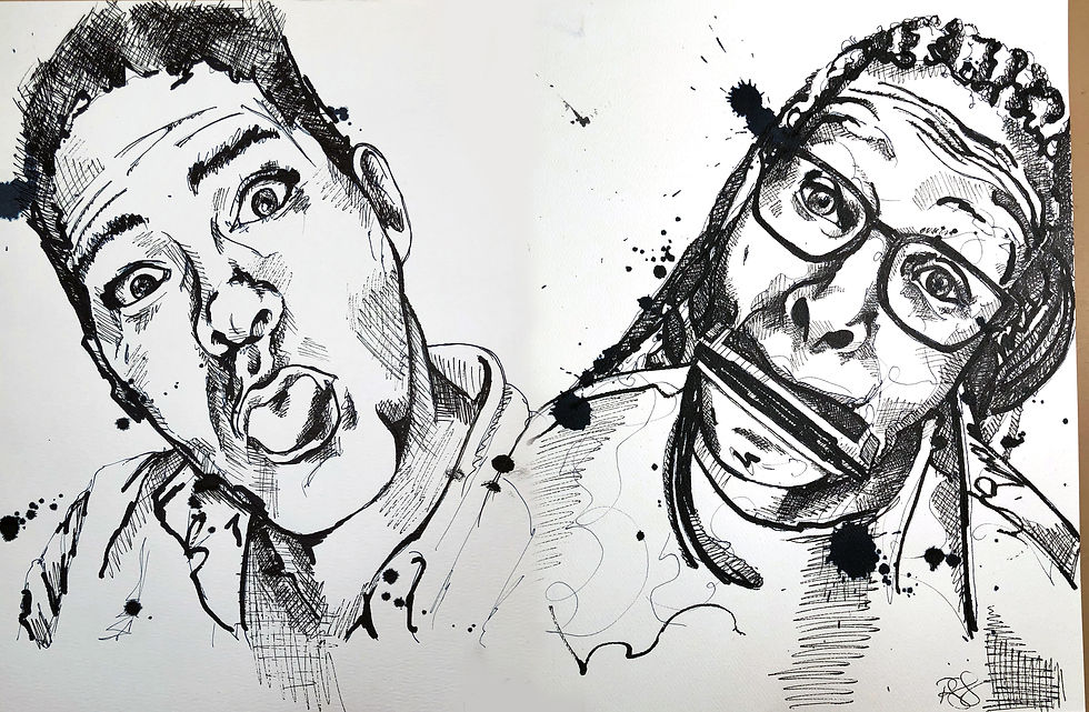 Commission a B&W Drawing of 2-3 people