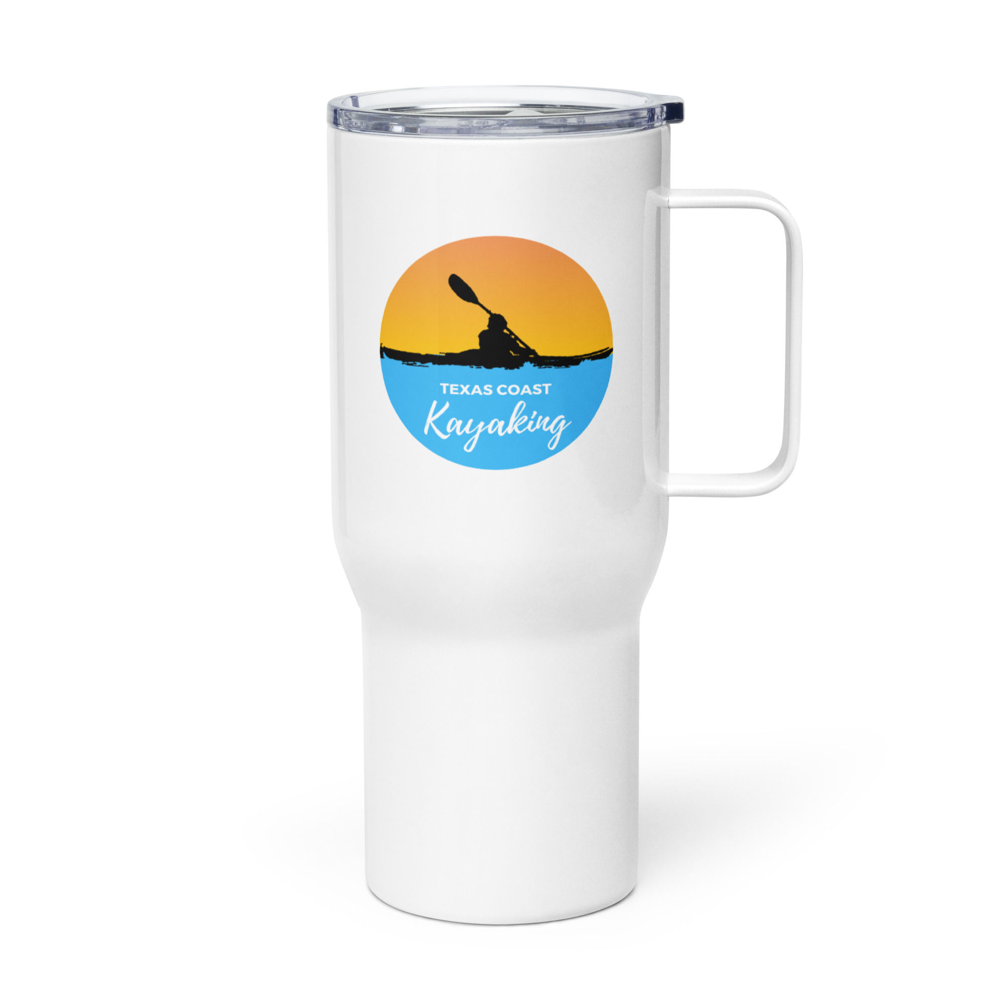 Travel mug with a handle
