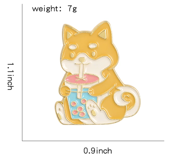 Thumbnail: Bubble Tea Doge Enamel Pin