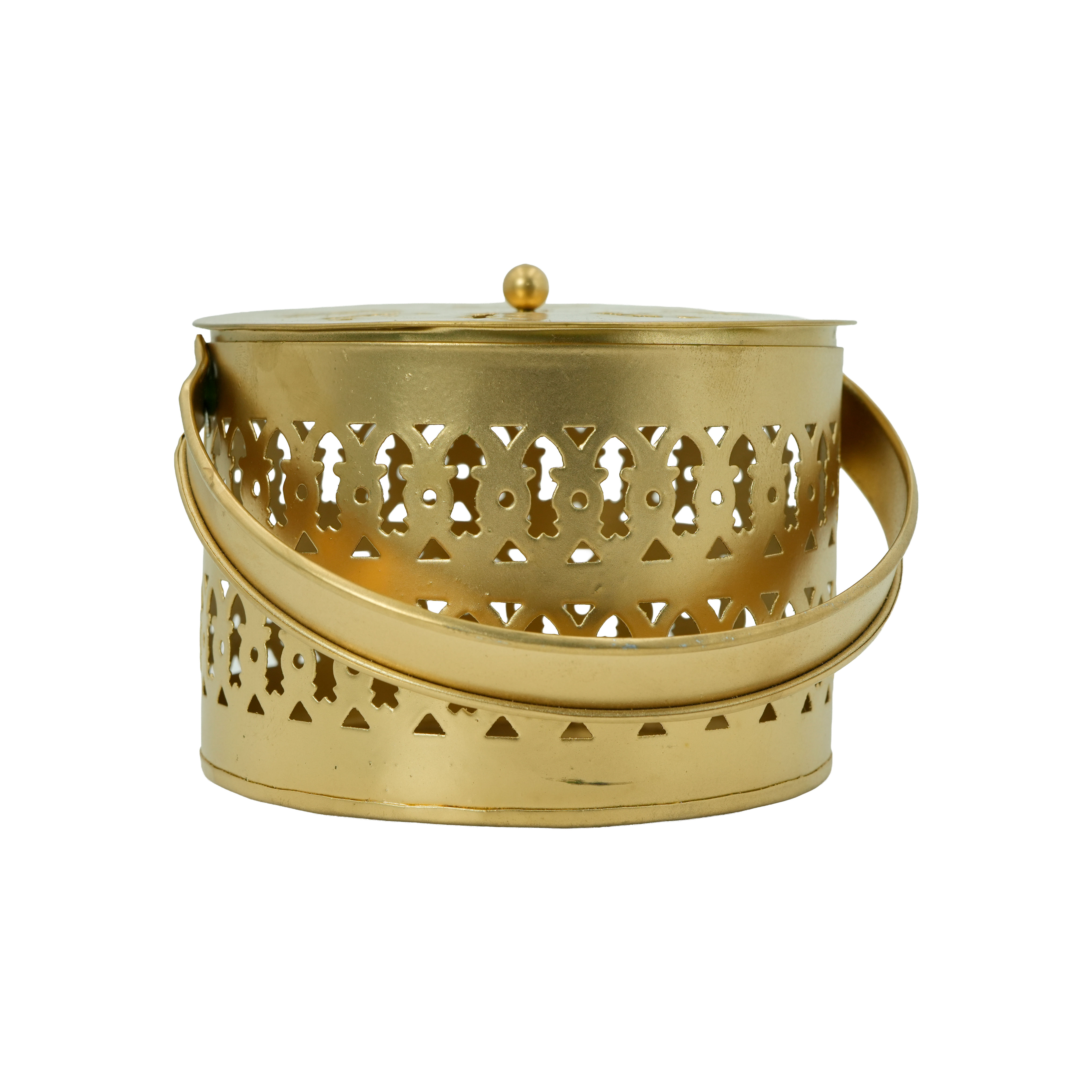 Decorative Metal Basket with Handle for Storage, Gifting & Decor