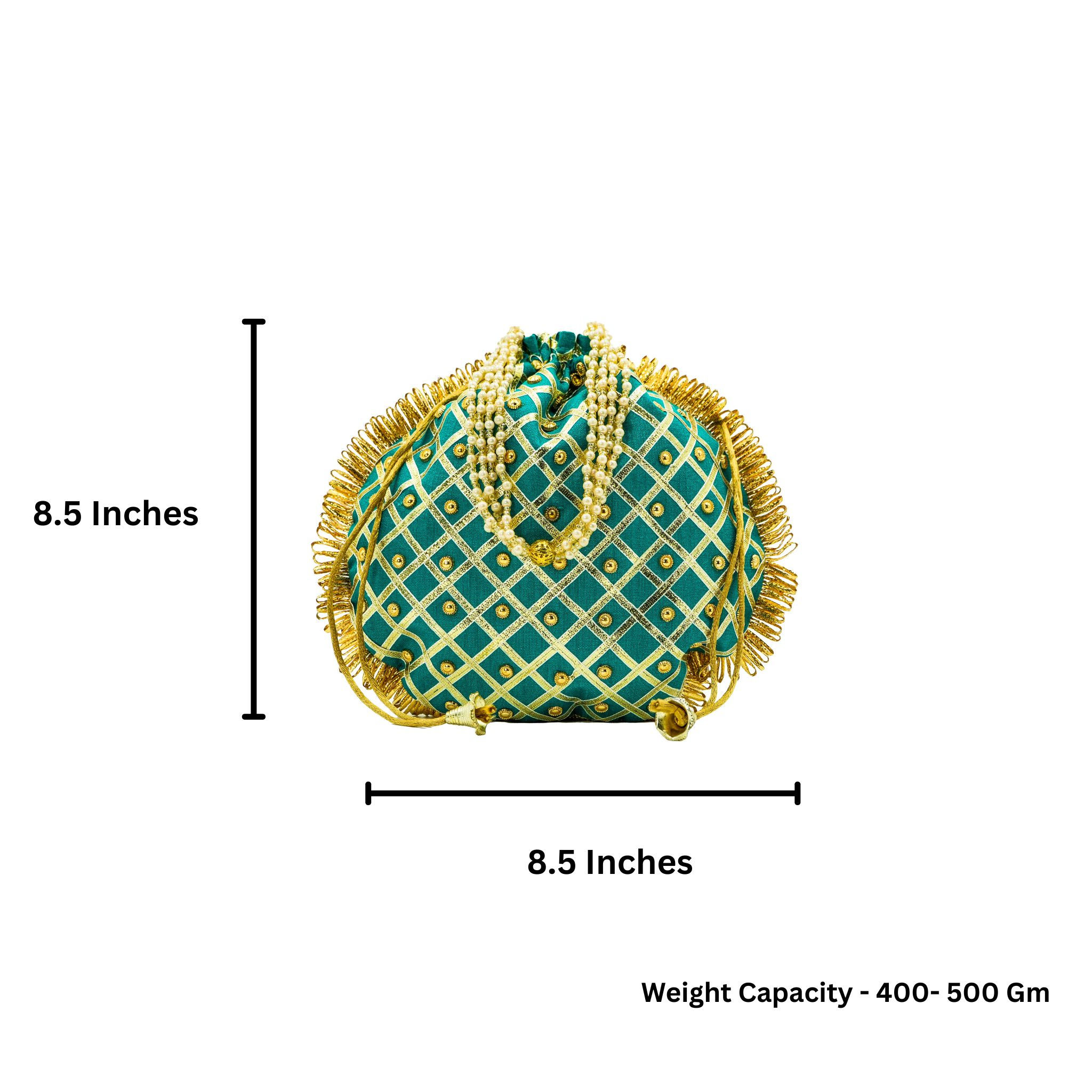 Designer Teal Green Bridal Potli Bag | Wedding Purse for Women