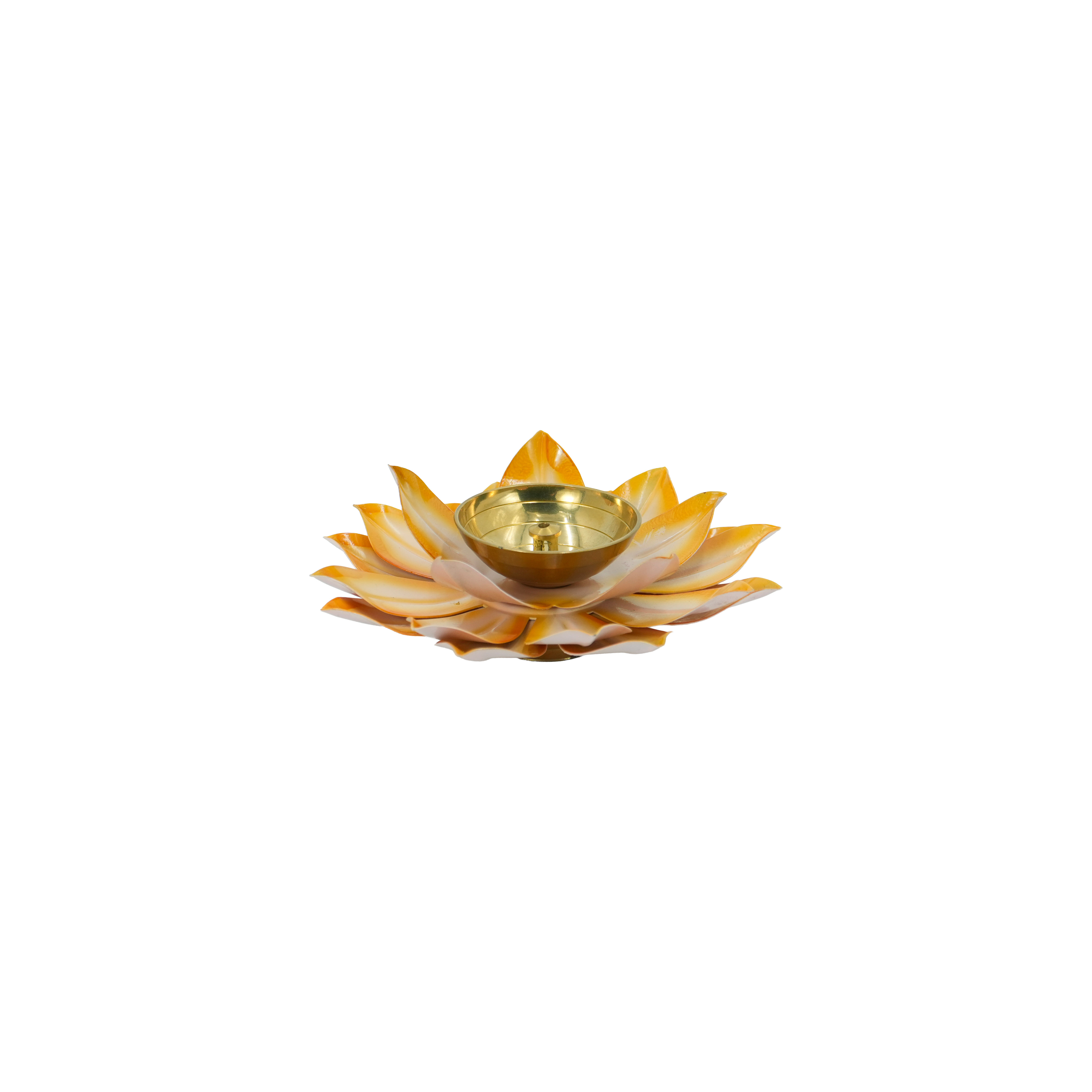 Handcrafted Lotus Diya Holder for Home Temple, Pooja Room