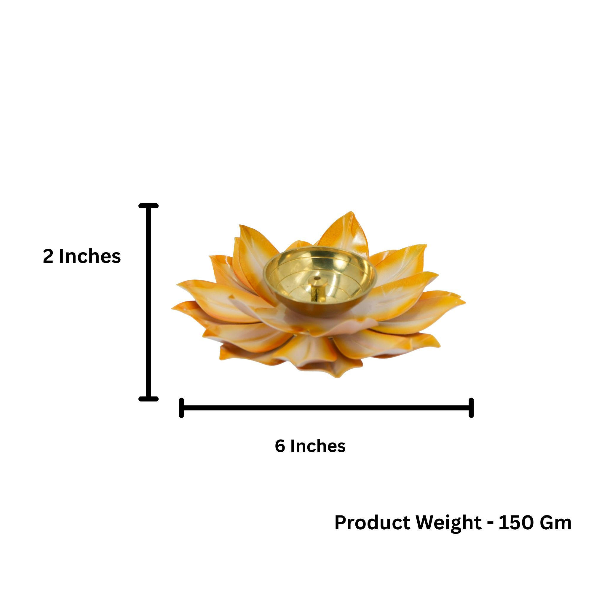 Handcrafted Lotus Diya Holder for Home Temple, Pooja Room