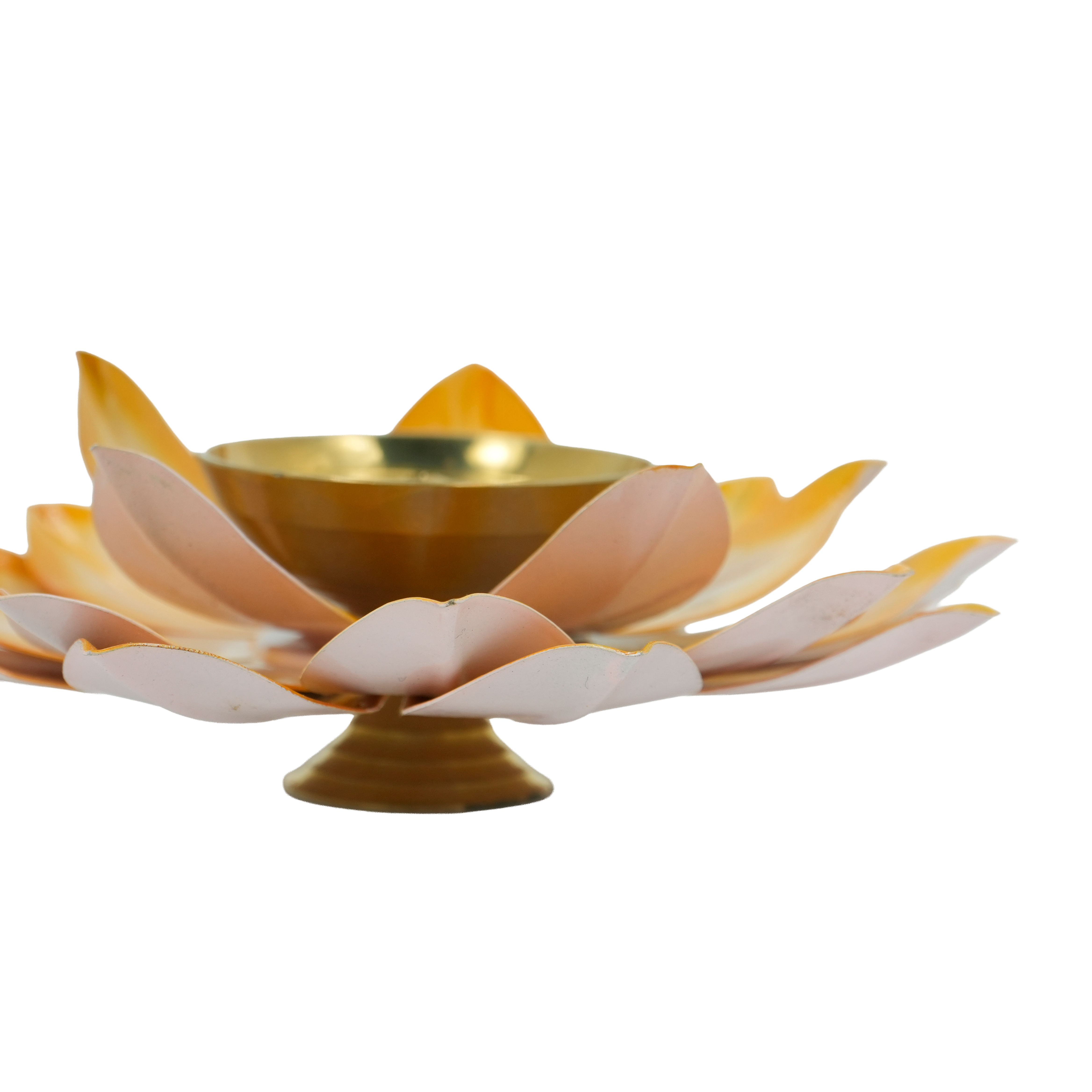 Handcrafted Lotus Diya Holder for Home Temple, Pooja Room