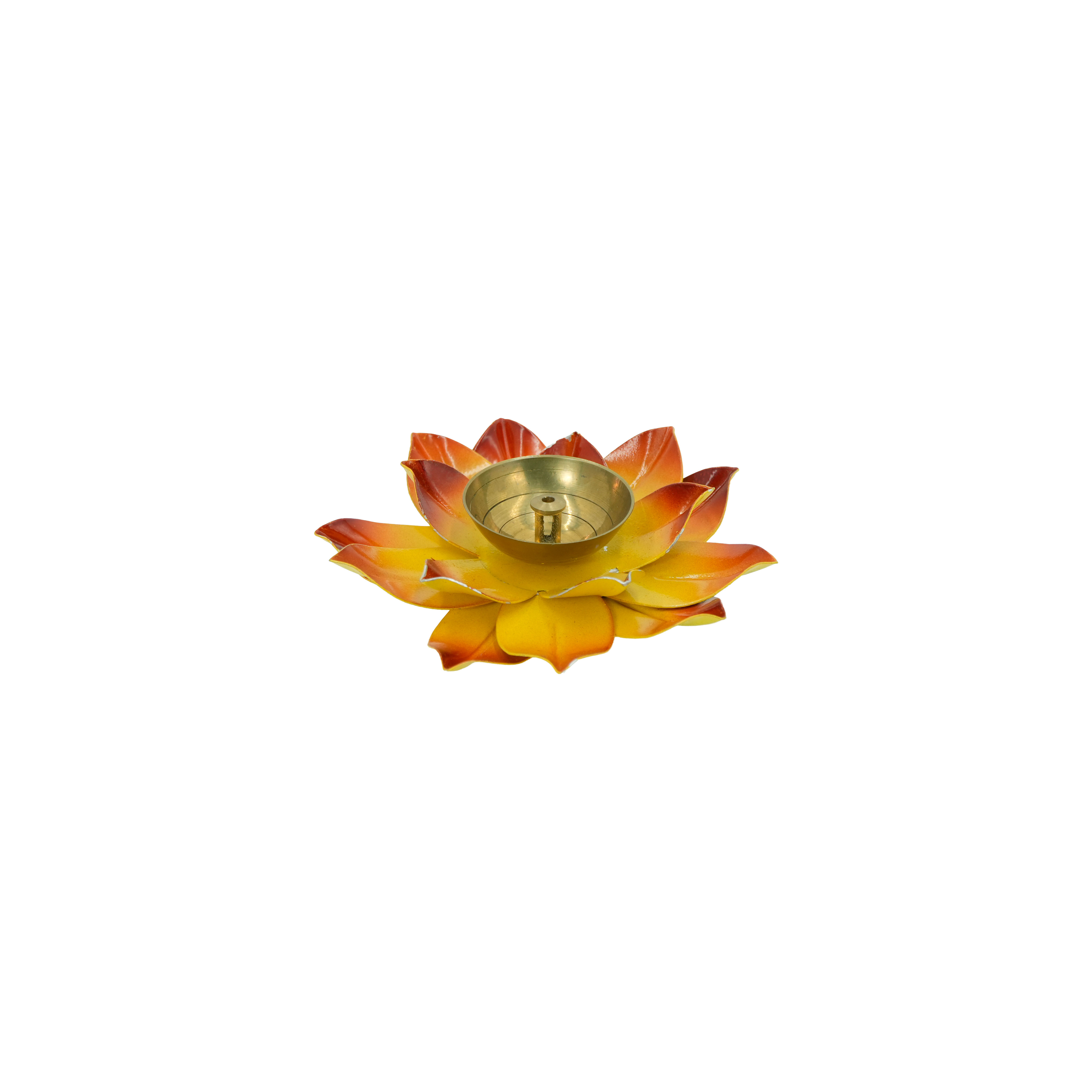 Handcrafted Lotus Diya Holder for Home Temple, Pooja Room