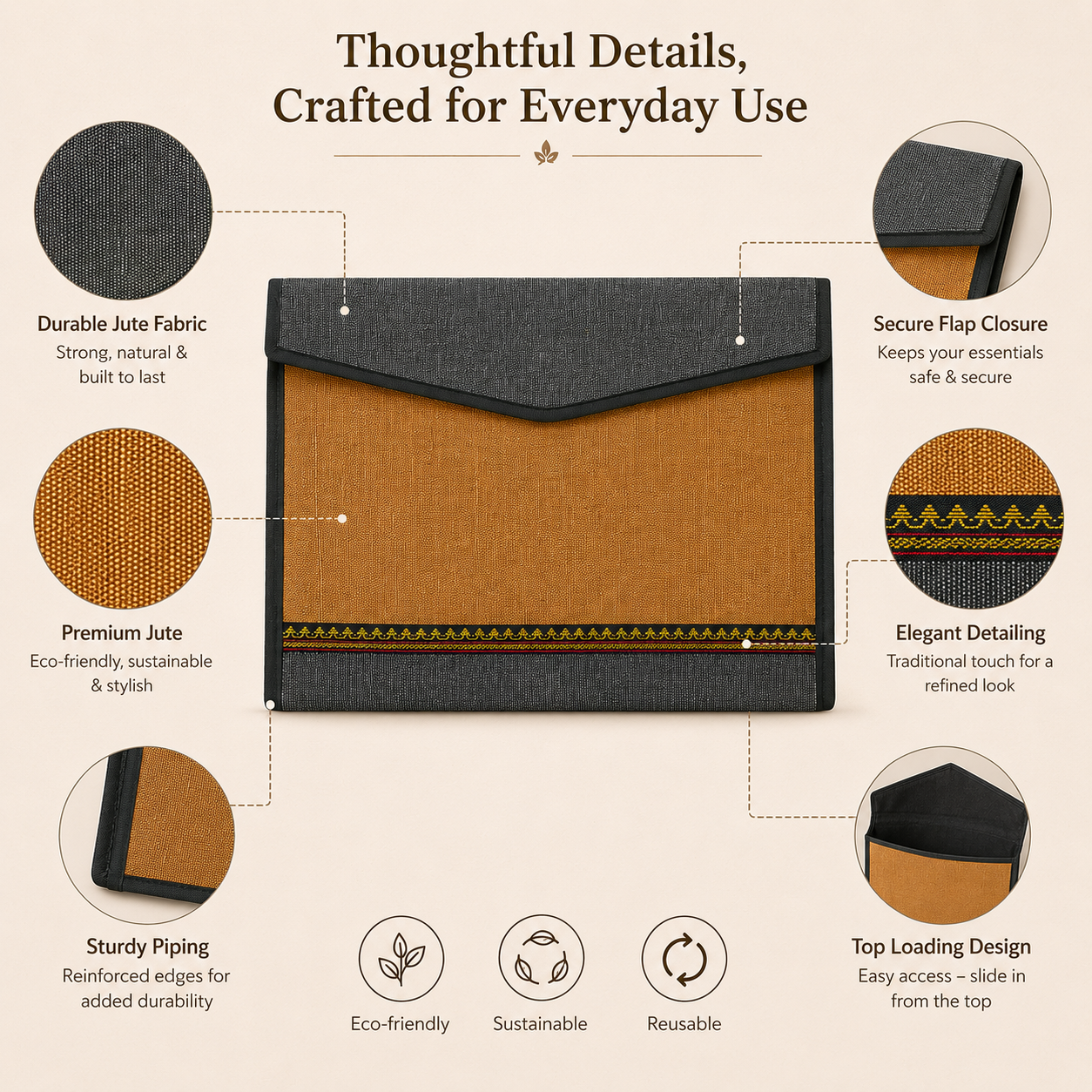 Fabric Document Folder Organizer
