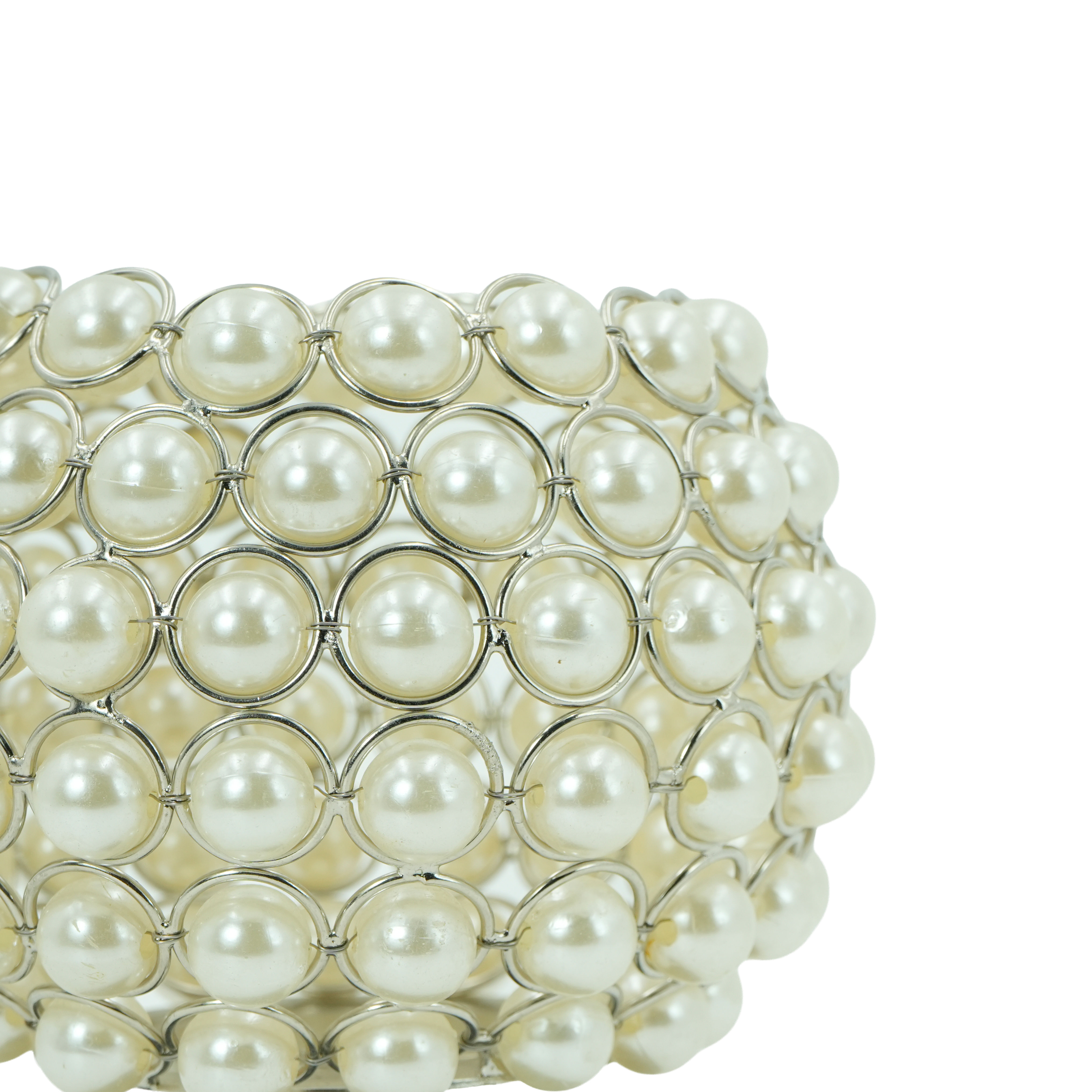 Decorative Pearl Crystal Tea Light Candle Holder | Stand for Home Decor, Wedding