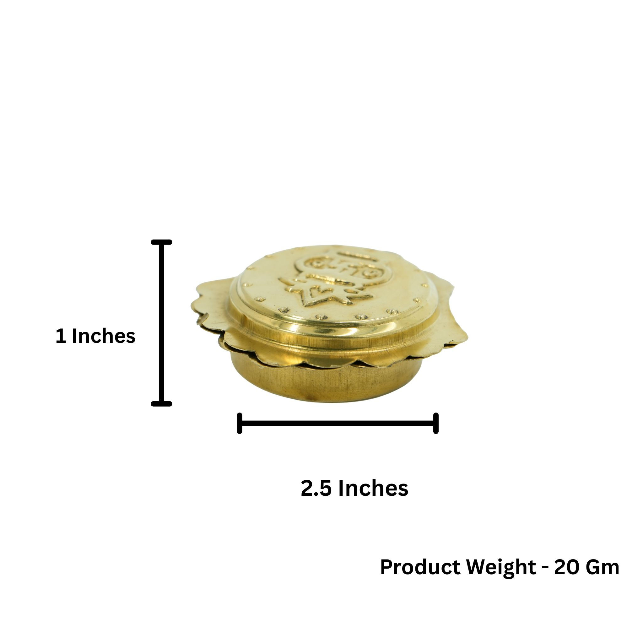 Traditional Brass Kumkum Box with Lid for Pooja Rituals & Home Temple