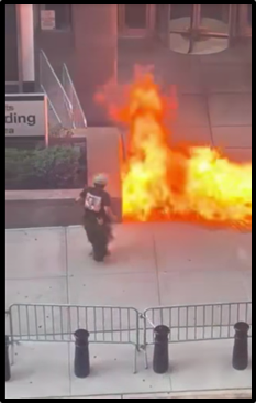 t ANDREW ARRABACA after he set a fire outside of 26 Federal Plaza