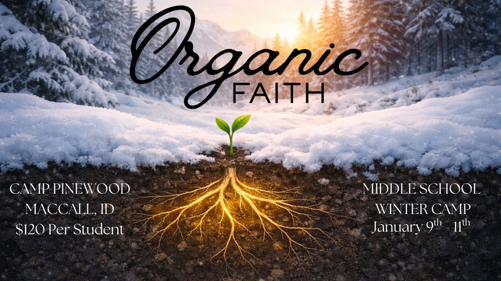 This winter, we’re diving into Organic Faith — a faith that’s real, growing, and strong enough to handle real life. We’ll explore the story of Joseph, a guy who faced betrayal, setbacks, and unfair situations… yet God was working the whole time.

Through games, worship, powerful sessions, and unforgettable moments with friends, we’ll discover how faith grows when life doesn’t go as planned — and how God can use your story too.

If you’ve ever wondered:

Why does God allow hard things?
How do I trust Him when life feels unfair?
Can my faith actually grow through struggles?
Winter Camp is the place to ask those questions, build friendships, and encounter God in a fresh way. Come ready for fun, laughter, late-night memories, and a faith that grows from the inside out.


